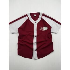 Alabama Crimson Roll Tide Vtg SEC NCAA Baseball Button Sports Jersey T Shirt -L